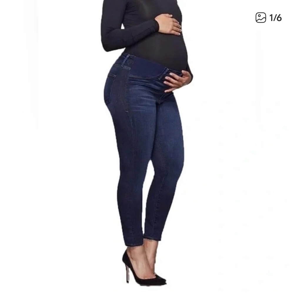 Good American Dark Blue Maternity Jeggings